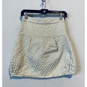 Julie Haus Teardrop Skirt Womens 2 Mini Kangaroo Pocket Silver Metallic Boho